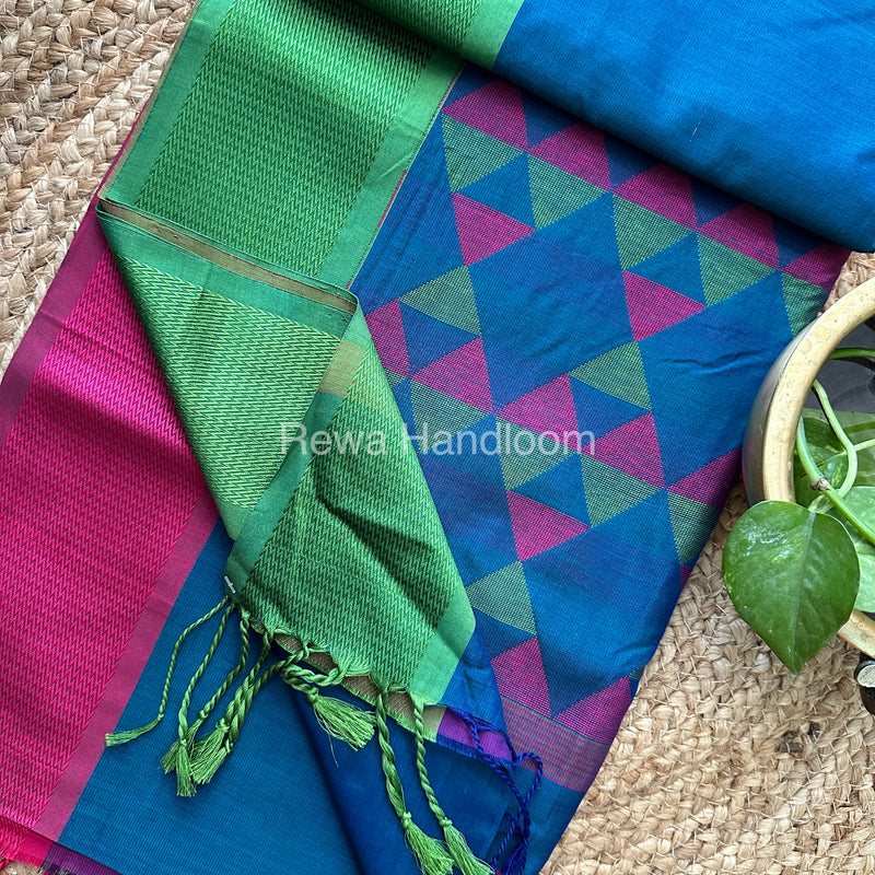 Maheshwari More Peach Heavy Pallu Saree-DPS012