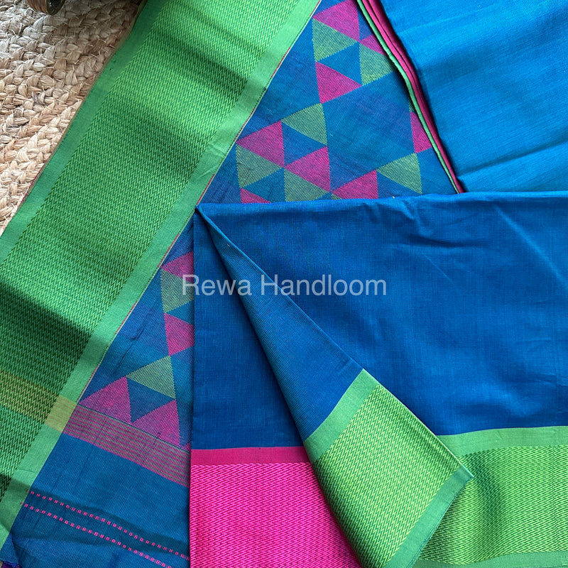 Maheshwari More Peach Heavy Pallu Saree-DPS012