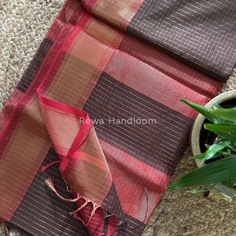 Maheshwari Zari Checks Saree