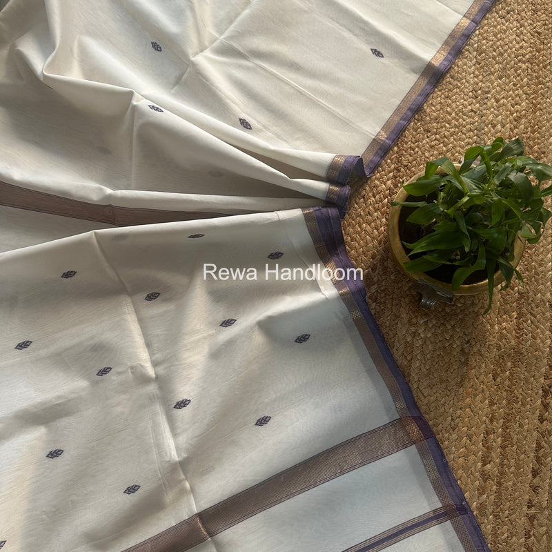 White V Butti Maheshwari Saree VBS052
