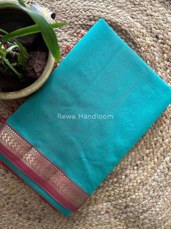 Maheshwari Aqua Green Rasta Lehar Saree RL020