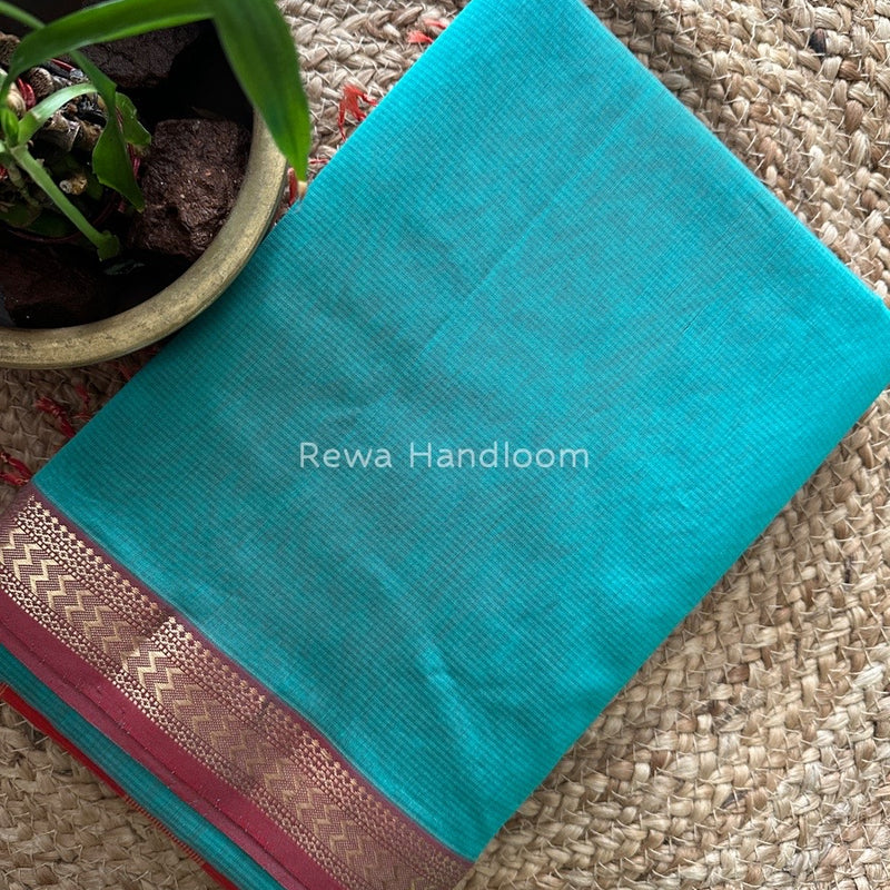 Maheshwari Aqua Green Rasta Lehar Saree RL020