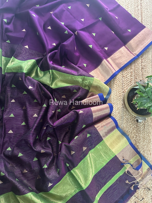  Zari Butti Maheshwari Saree
