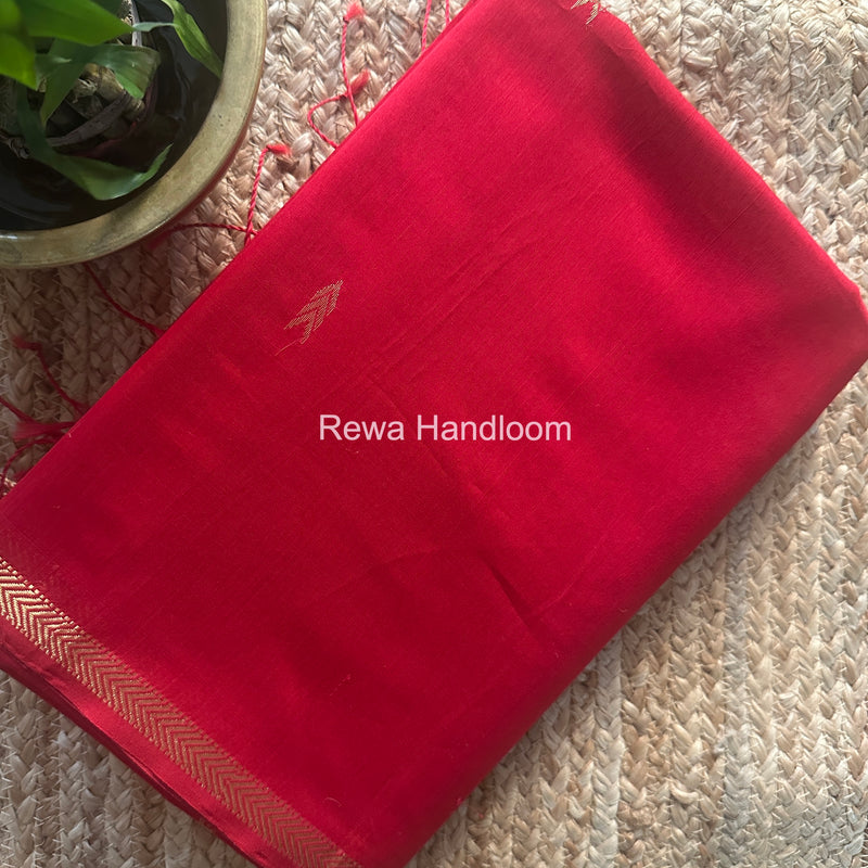 Red V Butti Maheshwari Saree VBS055
