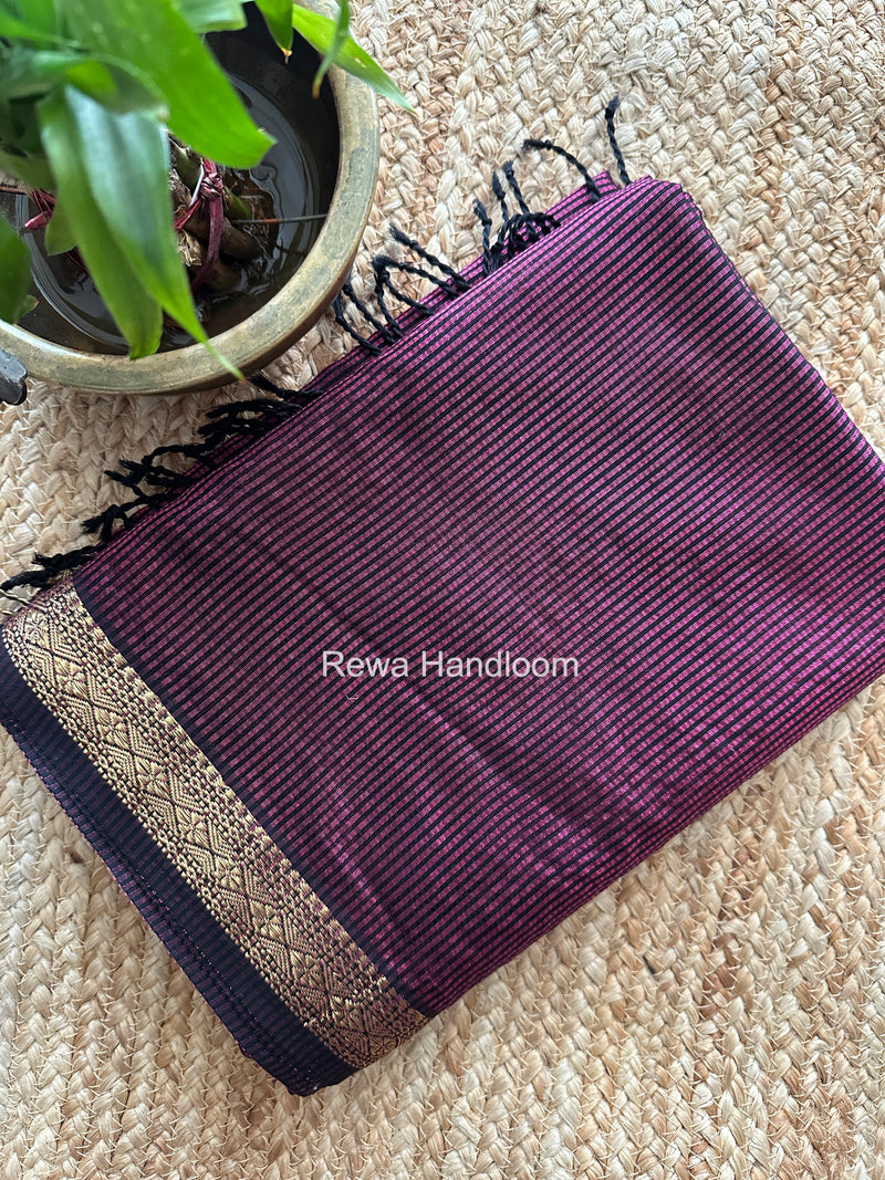 Maheshwari Magenta Garbha Reshami Rich Pallu Silk Saree GRPS010