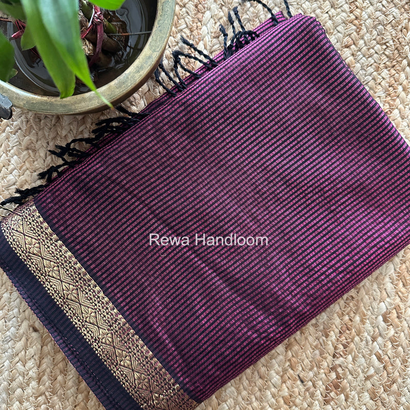 Maheshwari Magenta Garbha Reshami Rich Pallu Silk Saree GRPS010