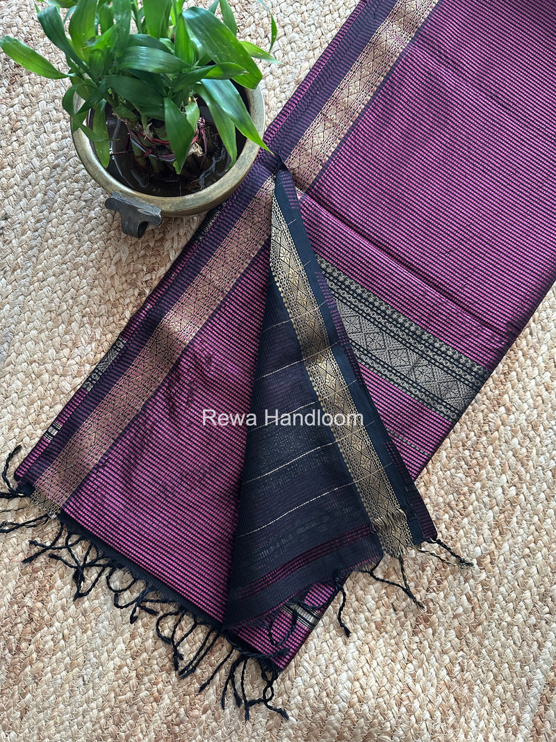 Maheshwari Magenta Garbha Reshami Rich Pallu Silk Saree GRPS010