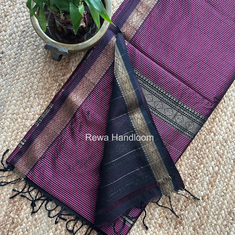 Maheshwari Magenta Garbha Reshami Rich Pallu Silk Saree GRPS010