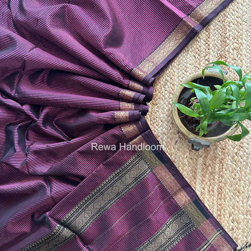 Maheshwari Magenta Garbha Reshami Rich Pallu Silk Saree GRPS010
