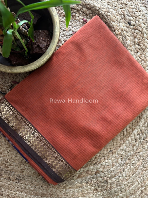 Maheshwari Rust Rasta Lehar Saree RL018