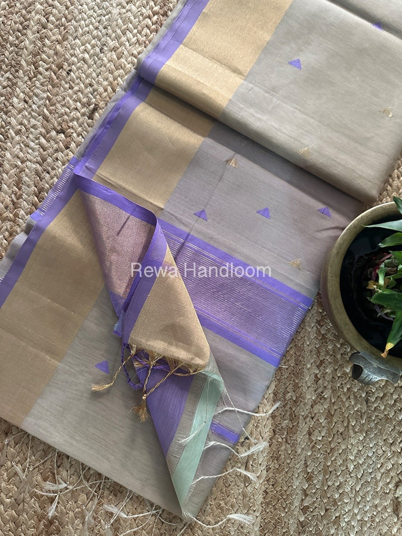 Beige Zari Butti Maheshwari Saree SB0150