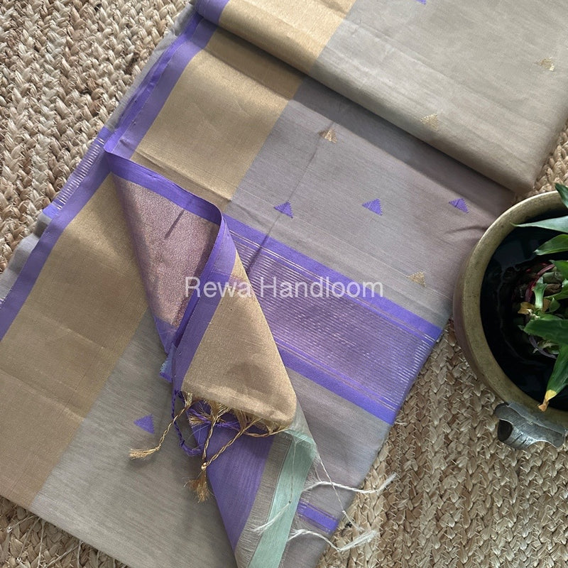 Beige Zari Butti Maheshwari Saree SB0150