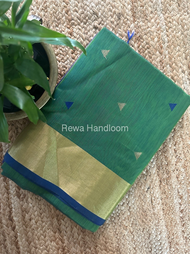 Mehendi Green Zari Butti Maheshwari Saree SB0153