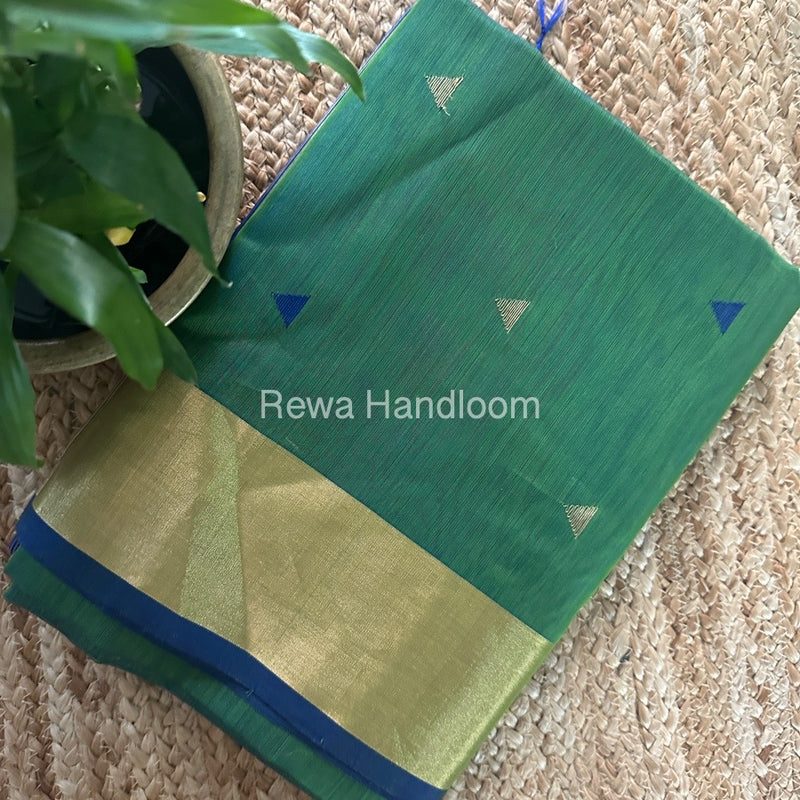 Mehendi Green Zari Butti Maheshwari Saree SB0153