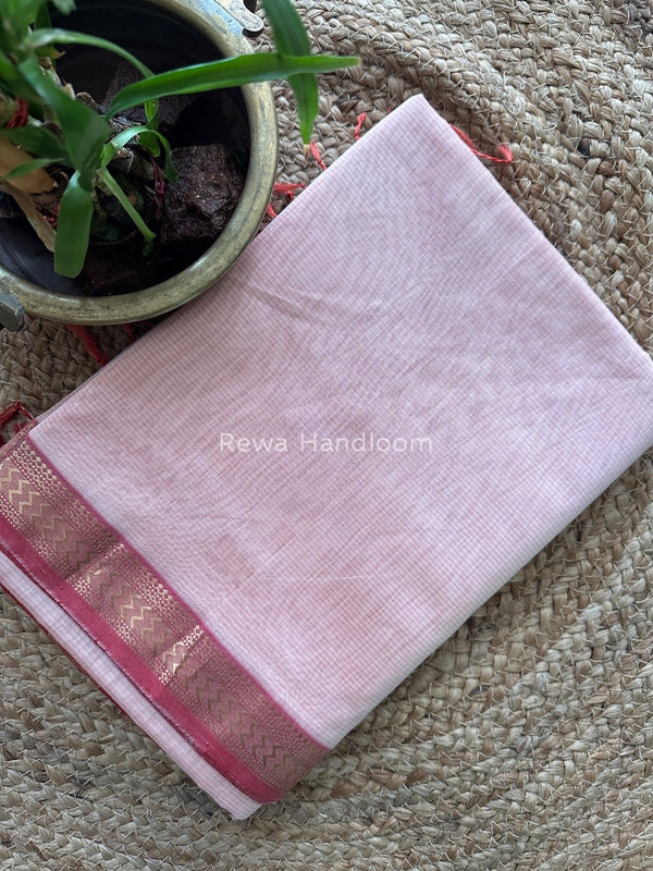Maheshwari Light Peach Rasta Lehar Saree RL019