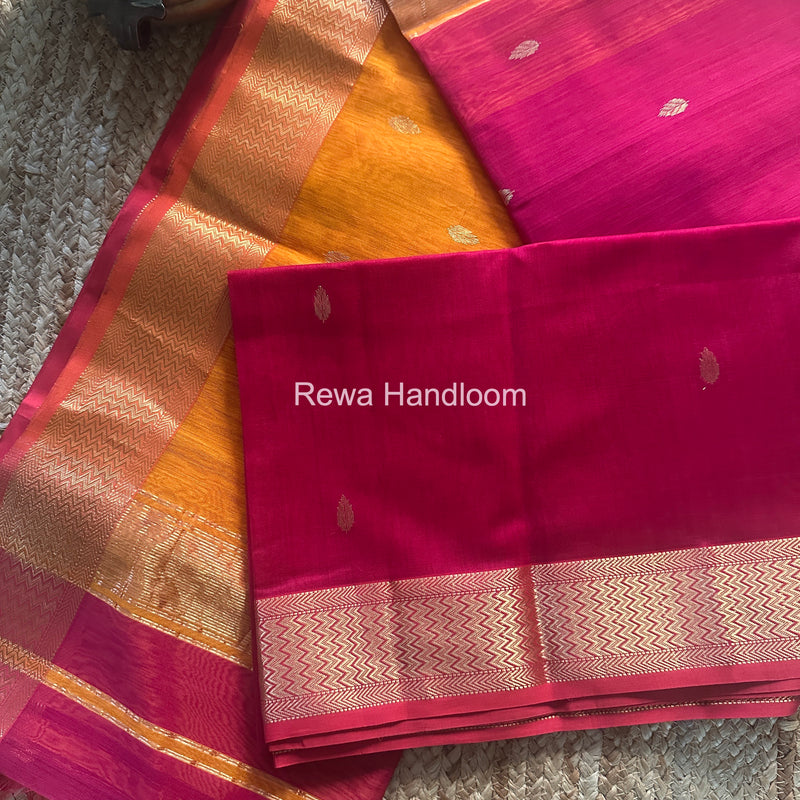 Maheshwari Rani Pink Flower Butti Saree PTB0159