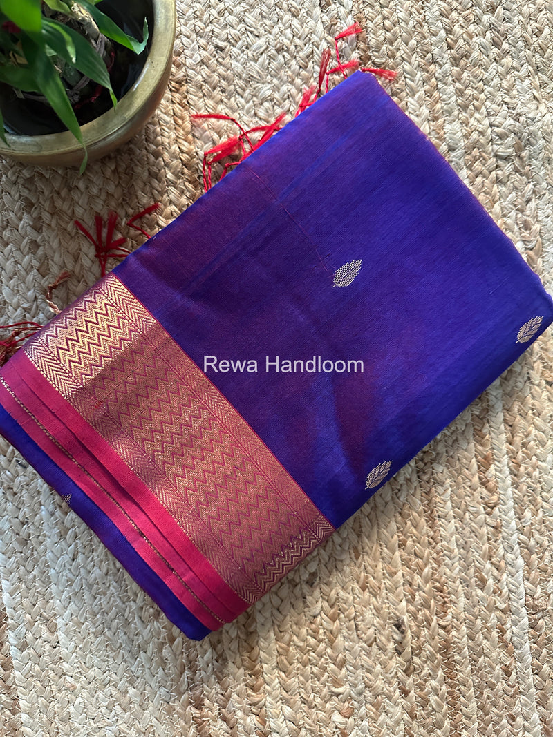 Maheshwari Purple Flower Butti Saree PTB0160