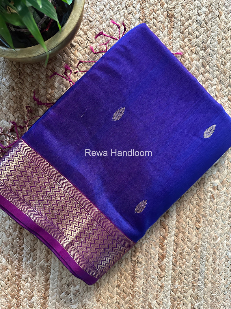 Maheshwari Purple Flower Butti Saree PTB0155