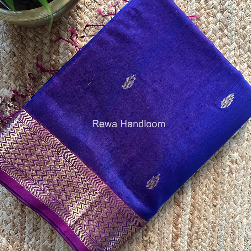Maheshwari Purple Flower Butti Saree PTB0155