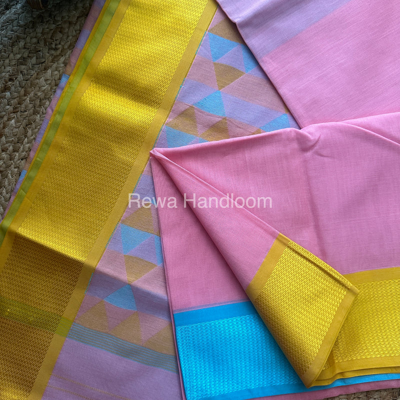 Maheshwari Light Baby Pink Heavy Pallu Saree-DPS08