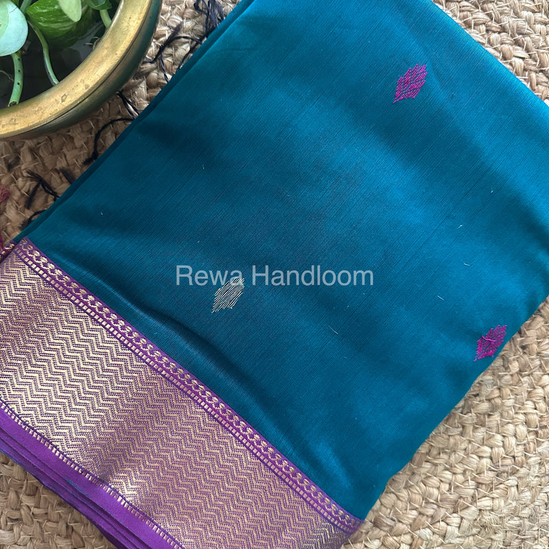 Turmeric Zari Butti ~ Maheshwari Saree