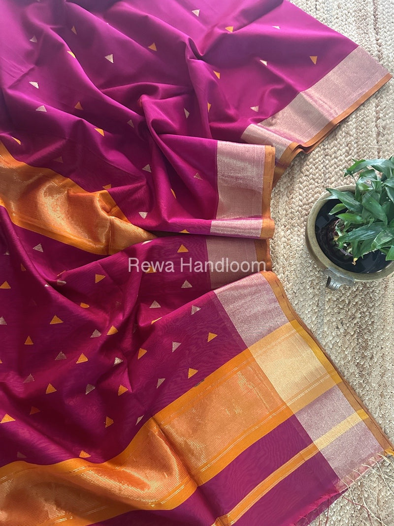  Zari Butti Maheshwari Saree