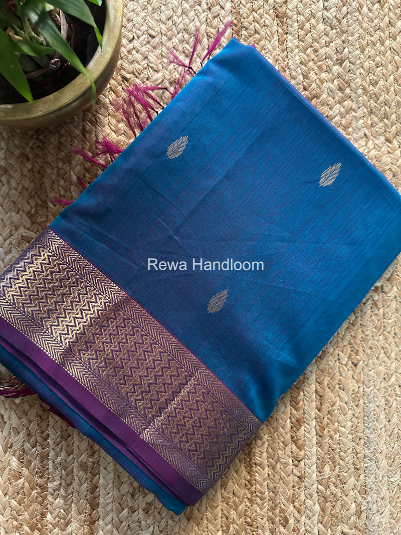 Maheshwari Morpankhi Flower Butti Saree PTB0157