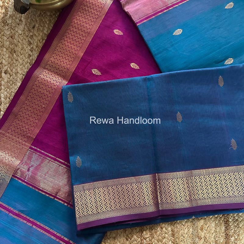 Maheshwari Morpankhi Flower Butti Saree PTB0157