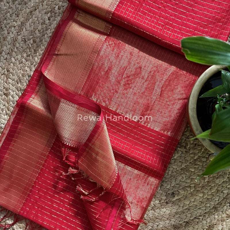 Maheshwari Zari Checks Saree