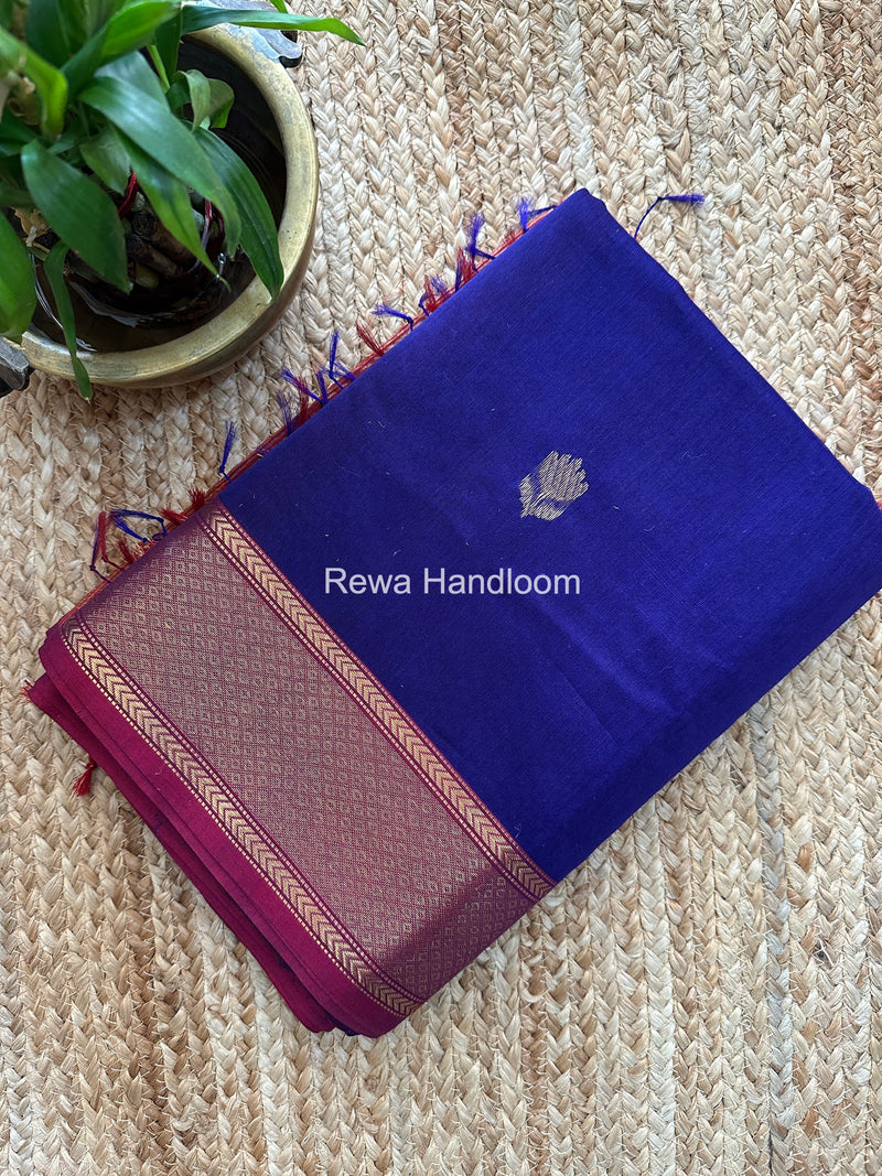 Maheshwari Purple Lotus Shaded Butta Saree SLB01