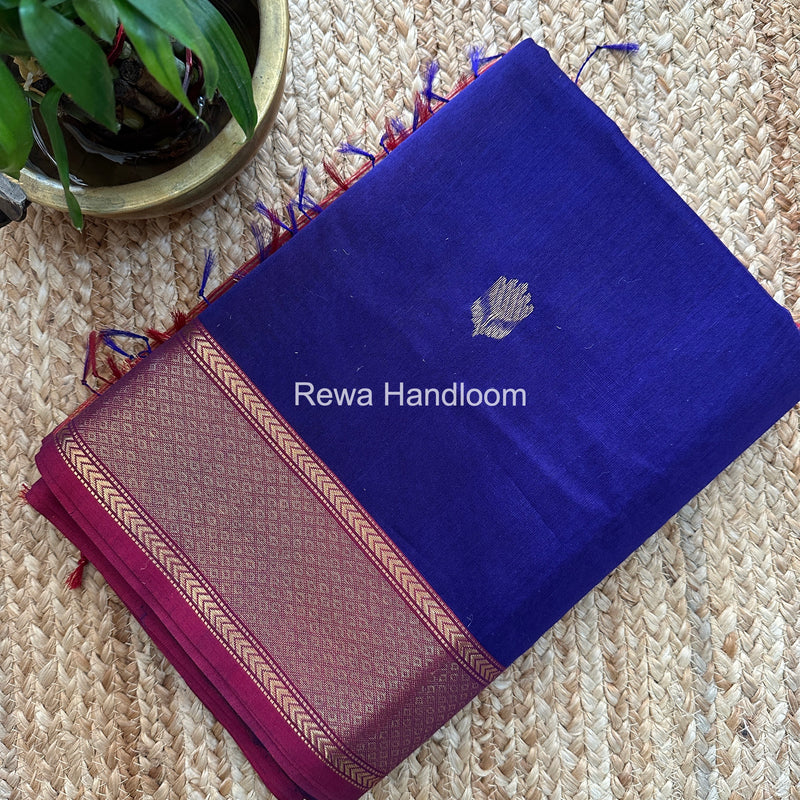 Maheshwari Purple Lotus Shaded Butta Saree SLB01