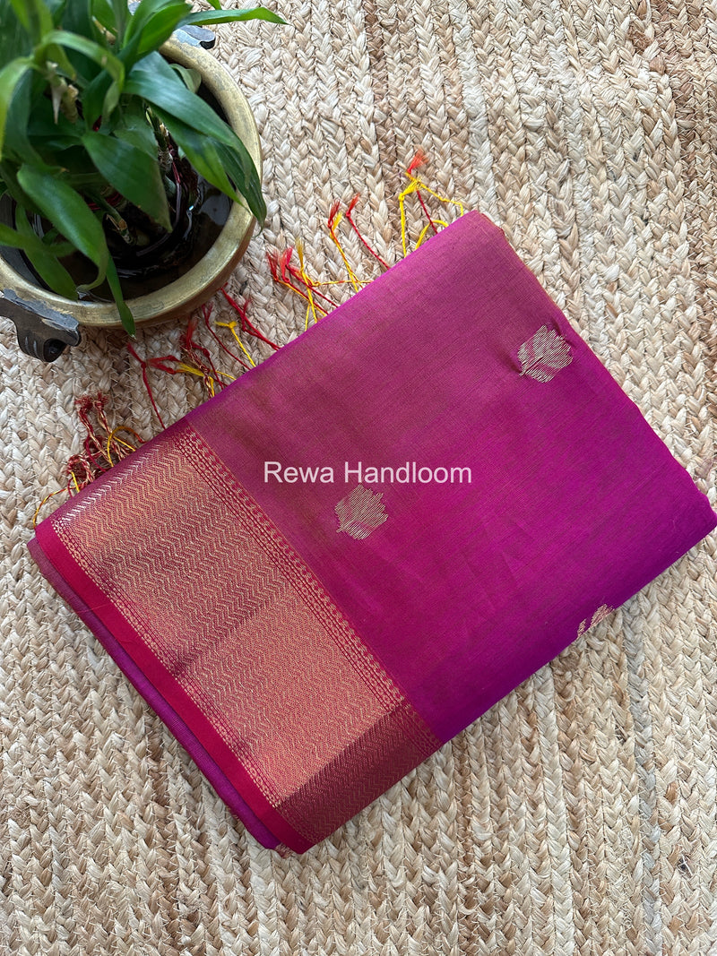 Maheshwari Magenta Lotus Shaded Butta Saree SLB03