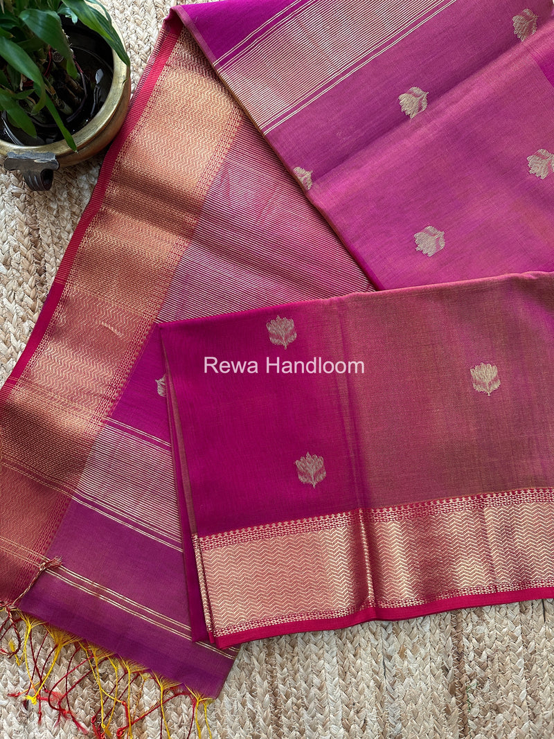 Maheshwari Lotus Shaded Butta Saree