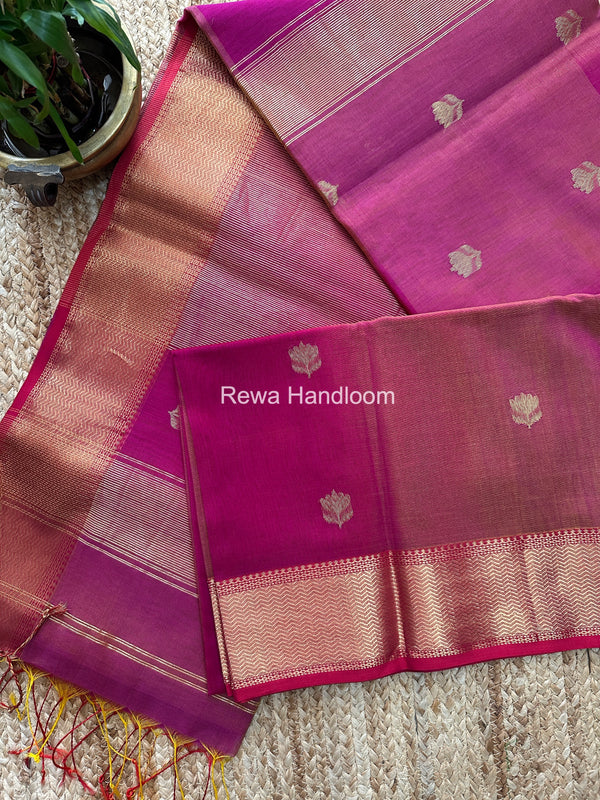 Maheshwari Lotus Shaded Butta Saree