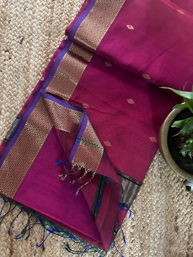 Zari Butti Maheshwari Saree 