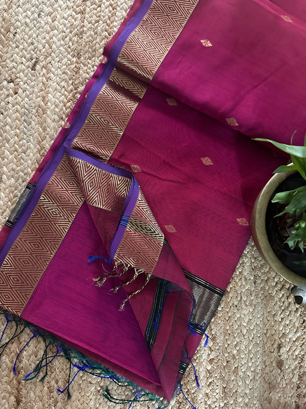 Zari Butti Maheshwari Saree 