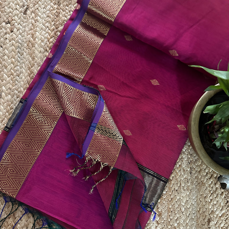 Zari Butti Maheshwari Saree 
