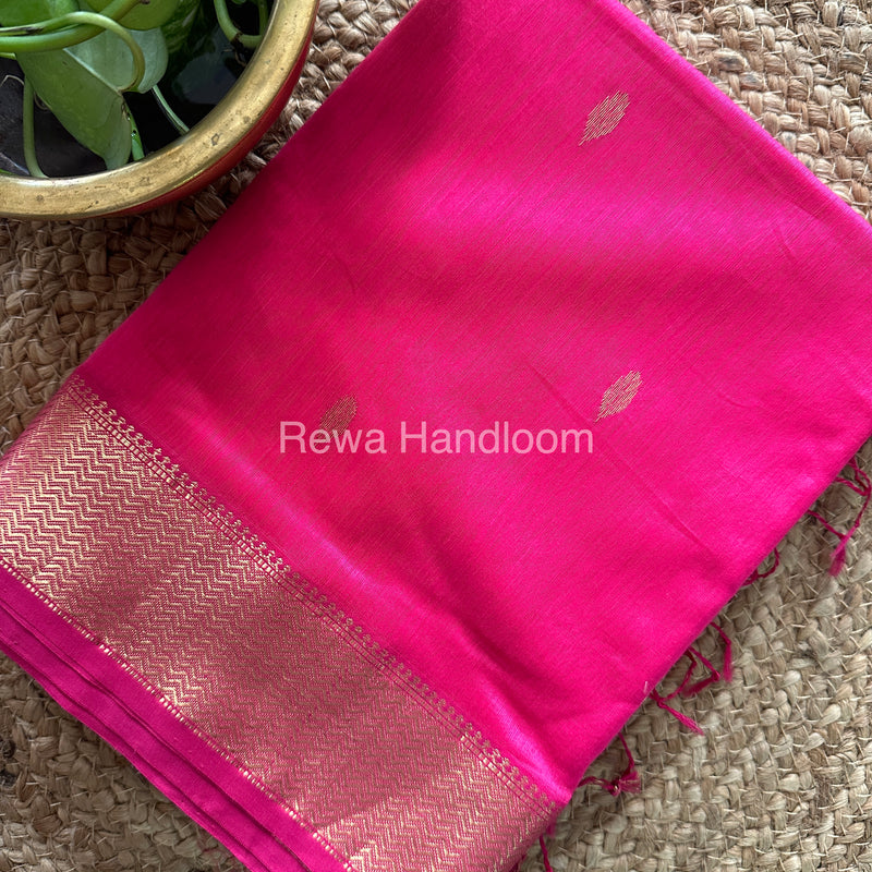 Turmeric  Zari Butti ~ Maheshwari Saree