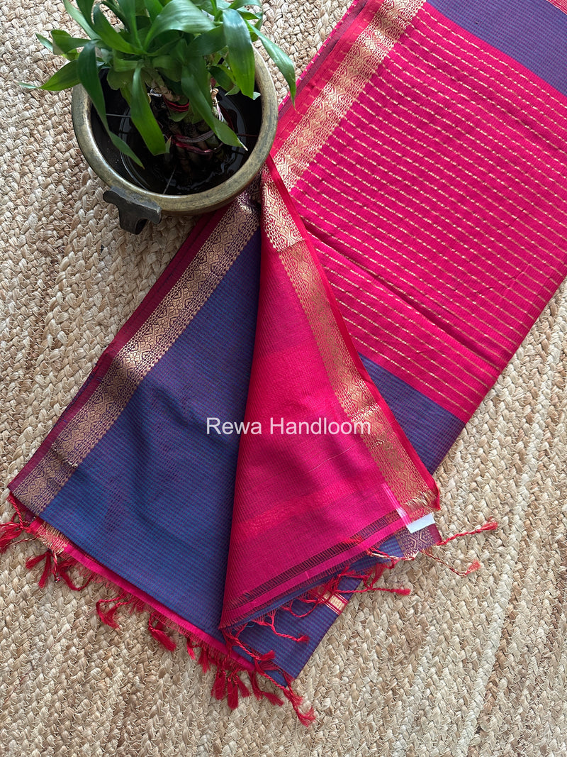 Maheshwari Morpankhi Garbha Reshami Silk Saree GS351