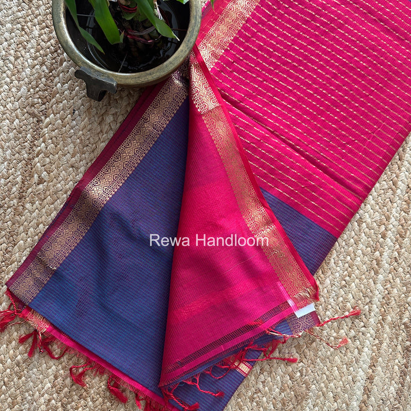 Maheshwari Morpankhi Garbha Reshami Silk Saree GS351