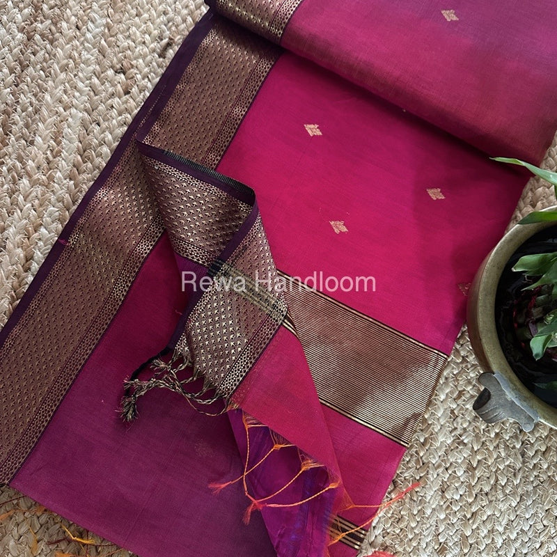 Zari Butti Maheshwari Saree 