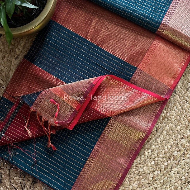 Maheshwari Zari Checks Saree