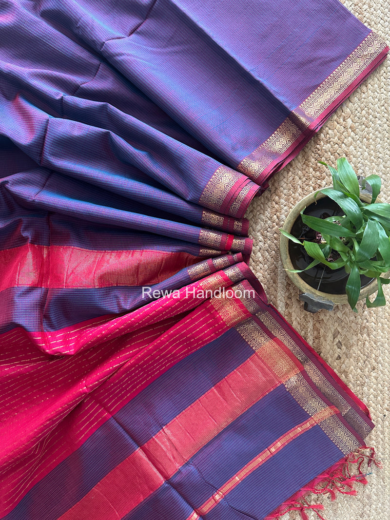 Maheshwari Morpankhi Garbha Reshami Silk Saree GS351