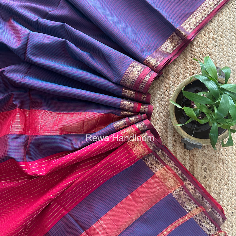 Maheshwari Morpankhi Garbha Reshami Silk Saree GS351