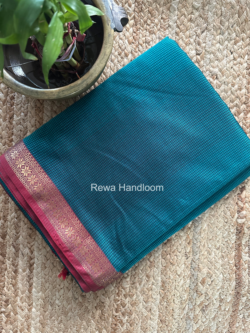 Maheshwari Sea Green Garbha Reshami Silk Saree GS350