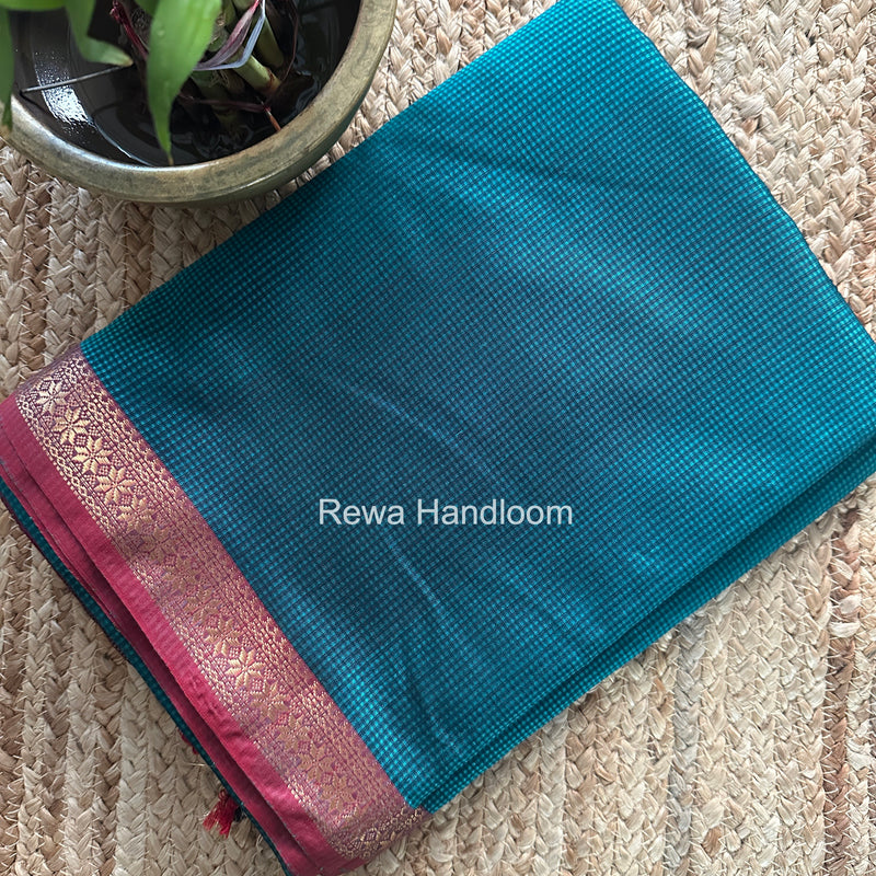 Maheshwari Sea Green Garbha Reshami Silk Saree GS350