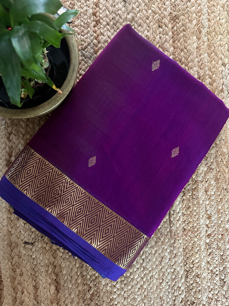 Purple Zari Butti Maheshwari Saree DBSS05 