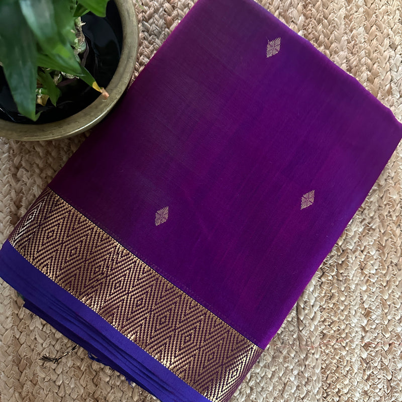 Purple Zari Butti Maheshwari Saree DBSS05 