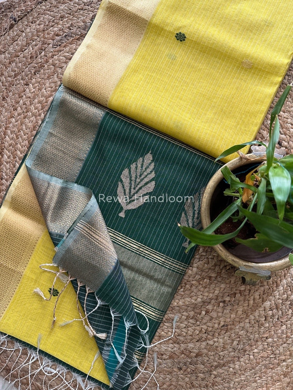Butta Pallu Zari Border Saree ~ Maheshwari Saree