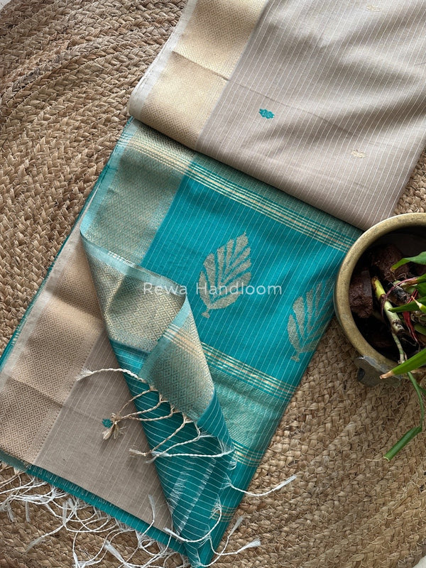 Butta Pallu Zari Border Saree ~ Maheshwari Saree
